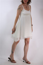 שמלת וינטיג רומנטית בשמנת- S